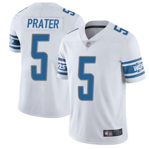 Detroit Lions Limited White Men Matt Prater Road Jersey NFL Football 5 Vapor Untouchable